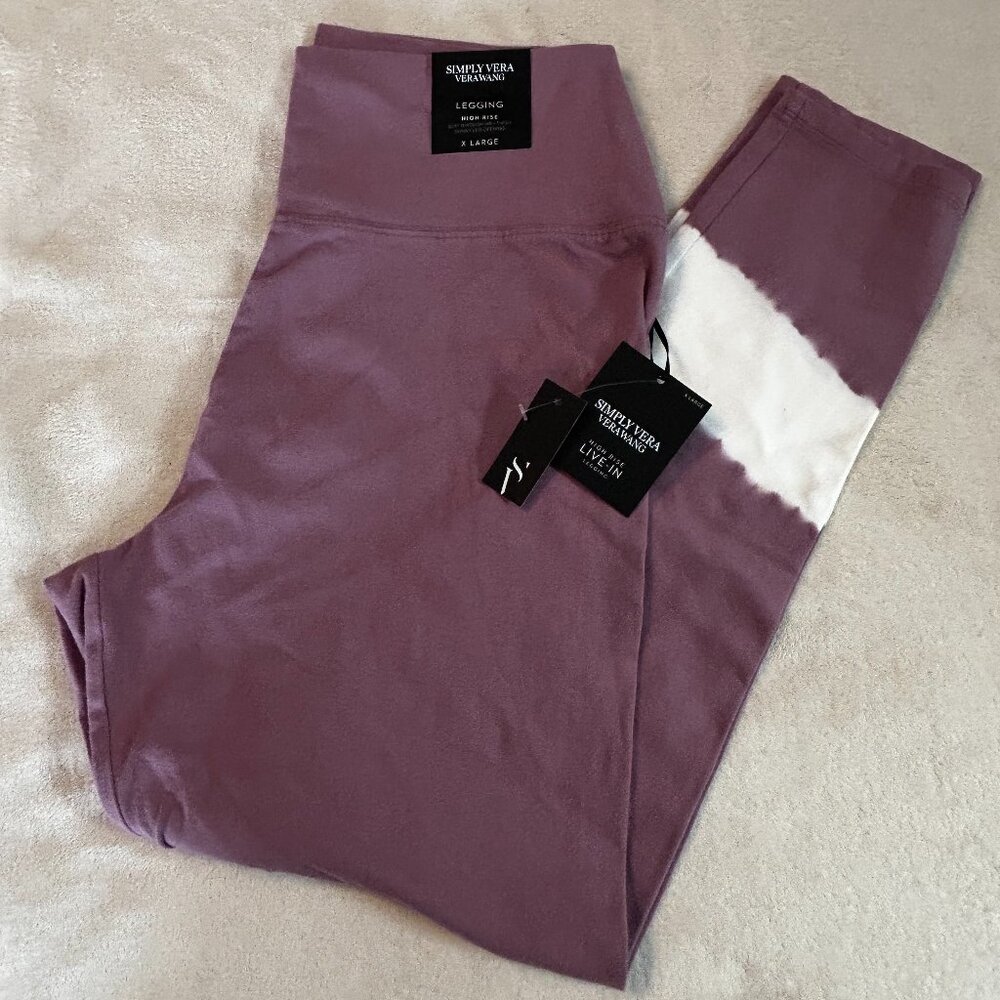 Simply Vera VeraWang High Rise Live-In Purple Leggings Size XL